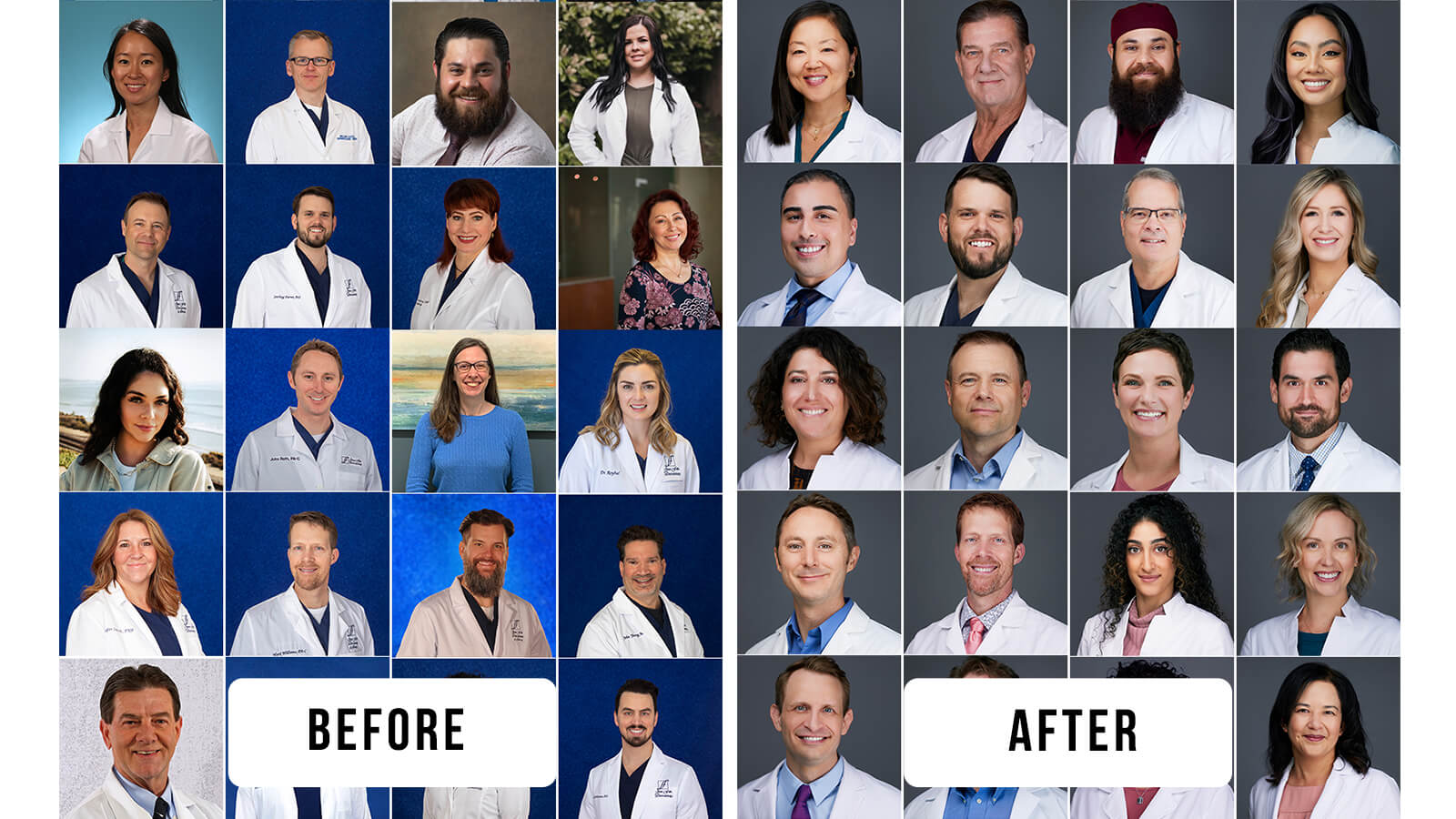 Employee Headshots Before and After